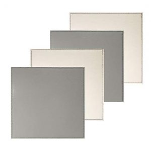 Pack Of Four Reversible Cream And Grey Square Placemats