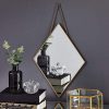 Diamond Hanging Chain Wall Mirror 27cm Gold