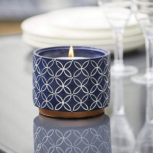 Citronella Candle in Patterned Cement Pot