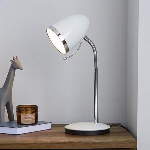 Tate White and Chrome Desk Lamp